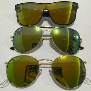 3x vintage RAY-BAN  MIRROR LENS SUNGLASSES! *Estate Sale Find!* Unisex FREE SHIP